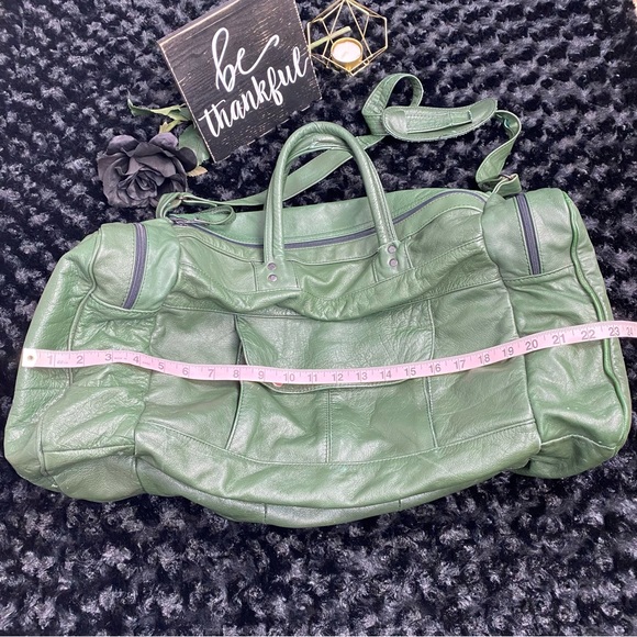 Green Leather Duffel Bag - Picture 10 of 13